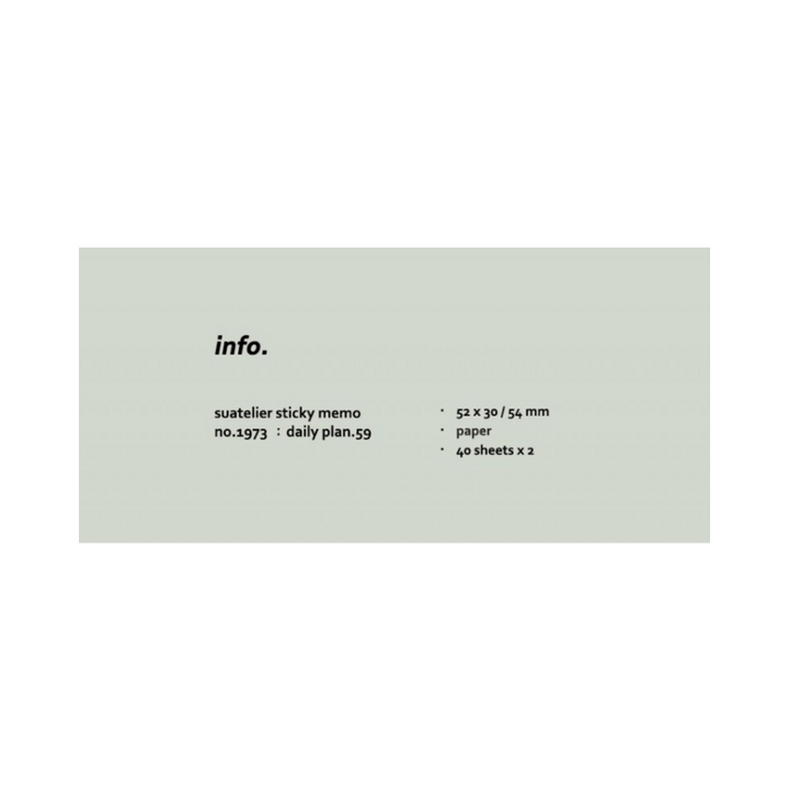 Suatelier Daily Plan.59: Pale Gingham - Sticky Notes — detail view