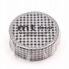 Load image into Gallery viewer, MT Deco Washi Tape - Delicate Black Checkered
