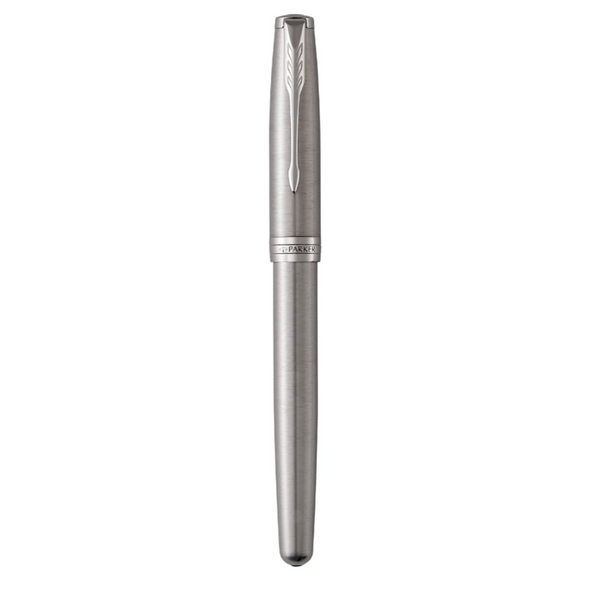 Load image into Gallery viewer, Parker Sonnet Stainless Chrome Trim Fountain Pen With Classic Pen Pouch Set
