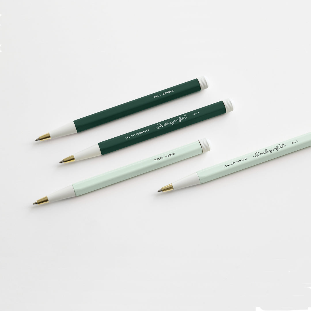 Leuchtturm1917 Natural Colours Drehgriffel Nr. 1 Ballpoint Pen - Forest Green — writing at an angle