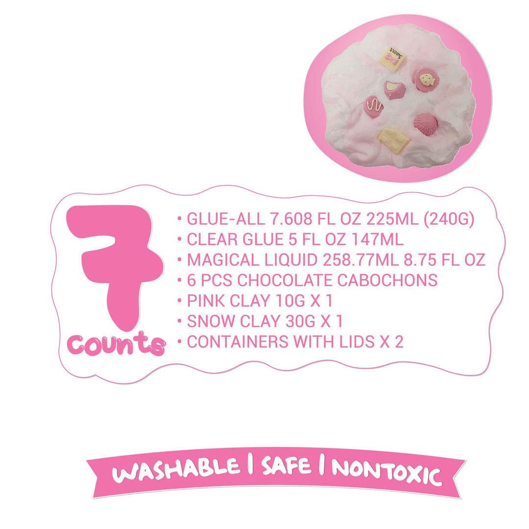 Elmer’s Slime DIY Kit - Pink Snow Pudding Slime - Chocolate Strawberry