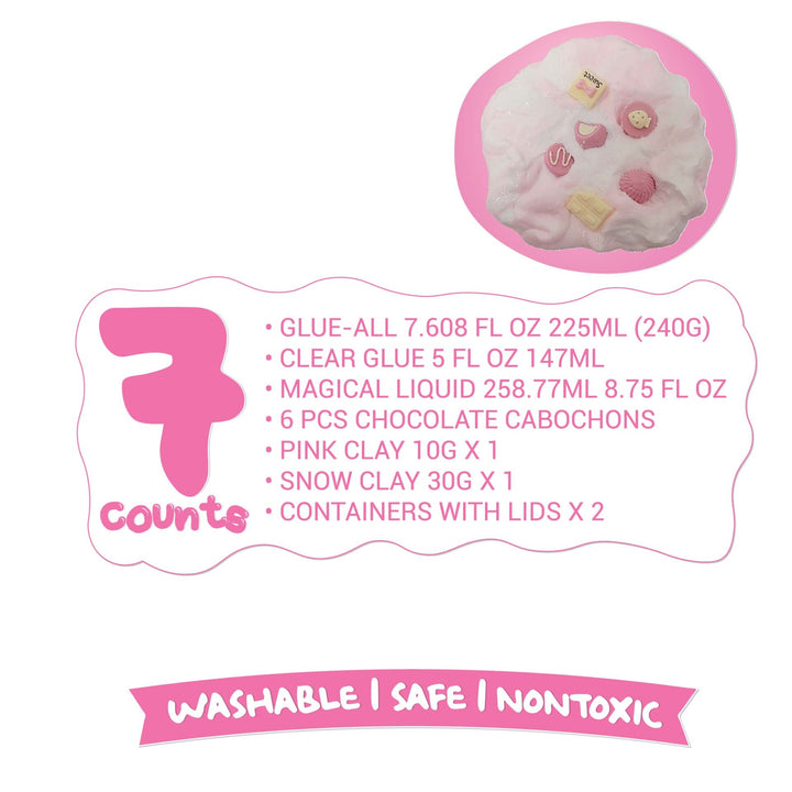 Elmer’s Slime DIY Kit - Pink Snow Pudding Slime - Chocolate Strawberry