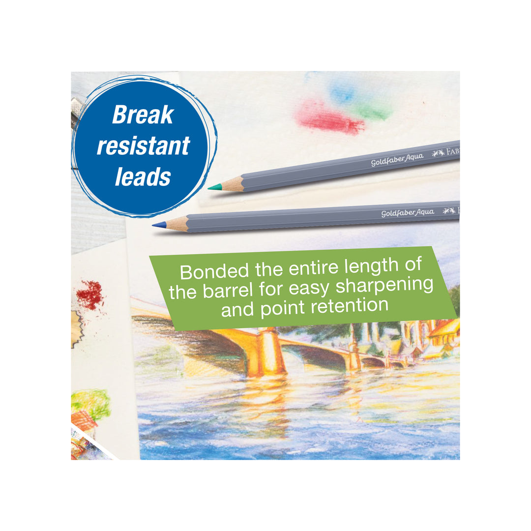 Faber-Castell Goldfaber Aqua Watercolour Pencil Tin of 36