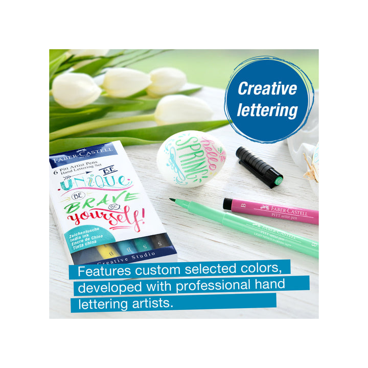 Faber-Castell Pitt Artist Pen Hand Lettering Set of 6 Pastel
