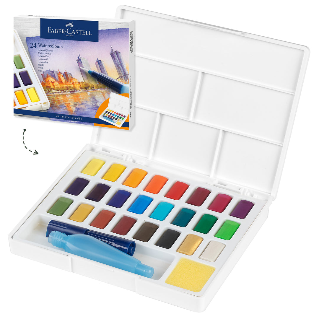 Faber-Castell Watercolours In Pans 24ct Set