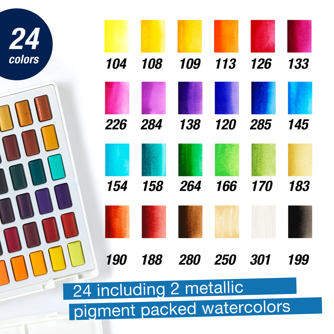 Faber-Castell Watercolours In Pans 24ct Set