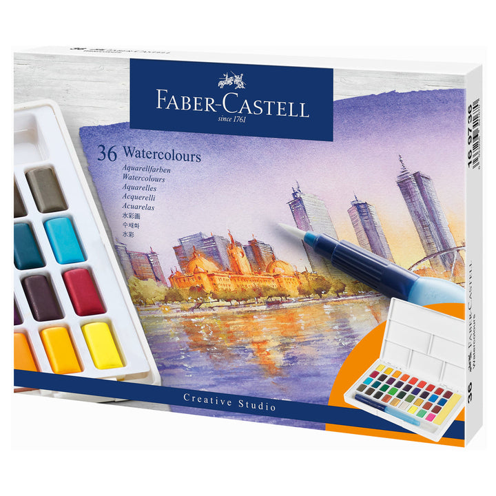 Faber-Castell Watercolours In Pans 36ct Set