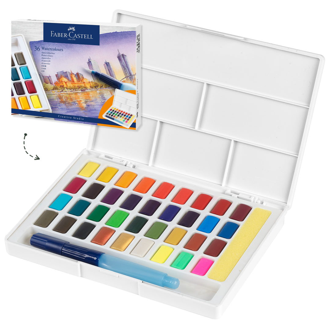 Faber-Castell Watercolours In Pans 36ct Set