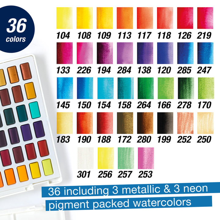 Faber-Castell Watercolours In Pans 36ct Set