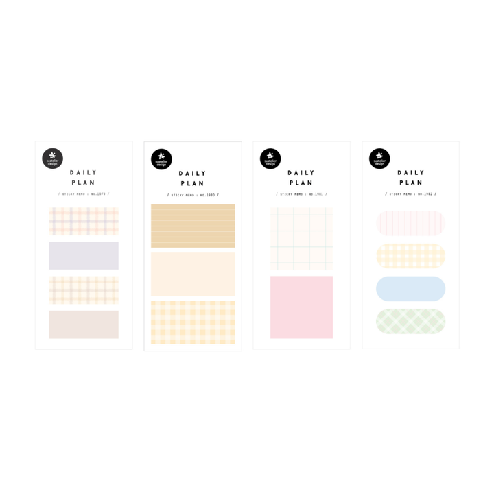 Suatelier Daily Plan.67 Sticky Memo (Blush Grid Plan, 2) — side view