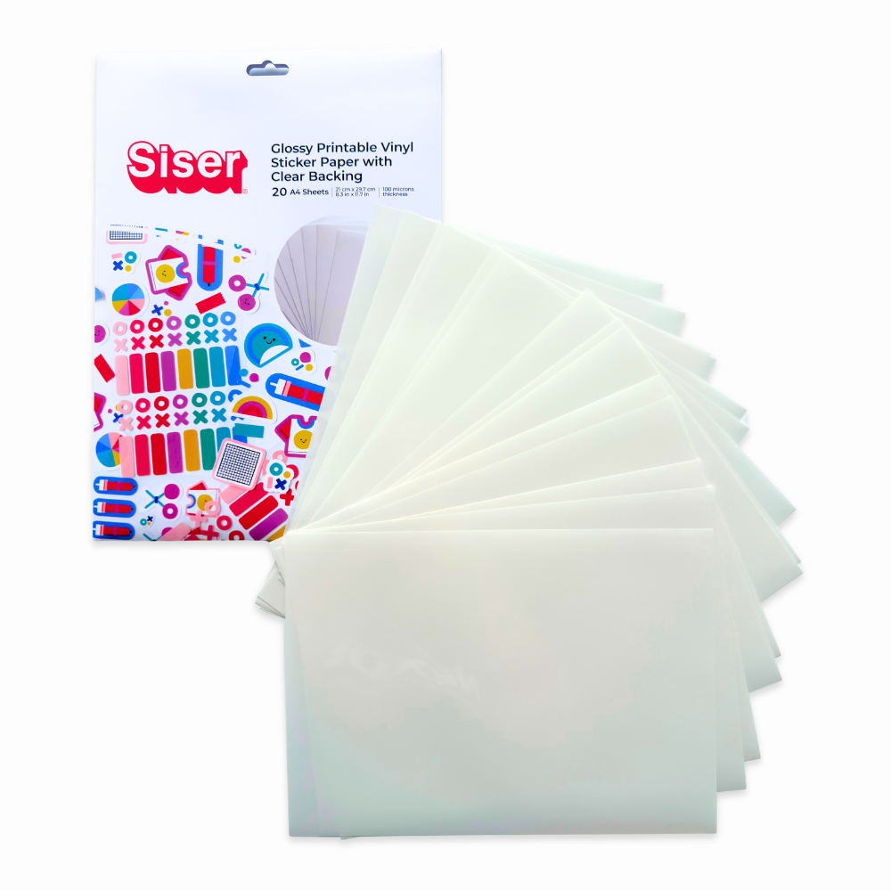 Siser Glossy Printable Vinyl Sticker Paper Clear Liner