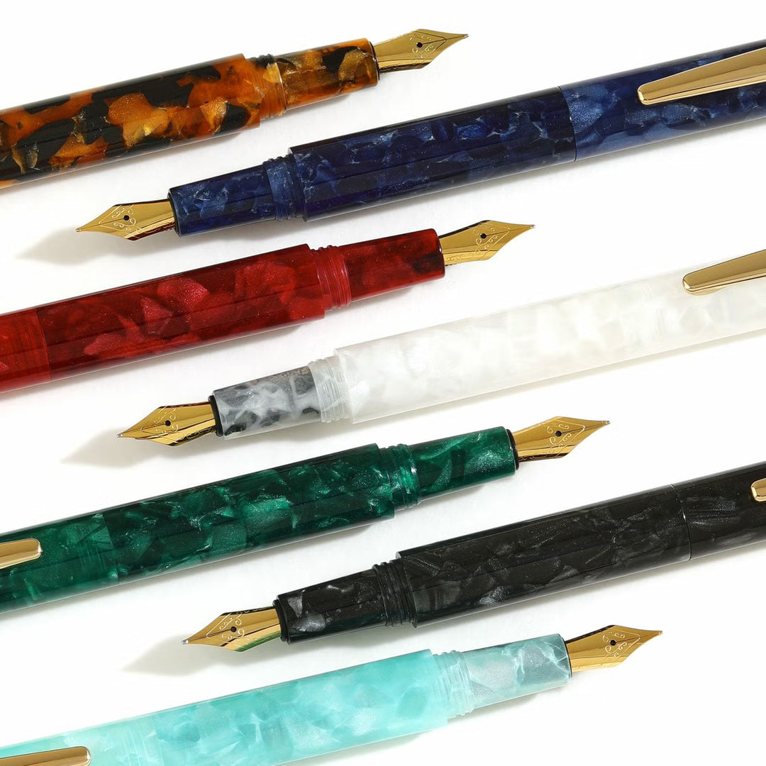 Hightide Attaché Marbled Fountain Pen - Brown