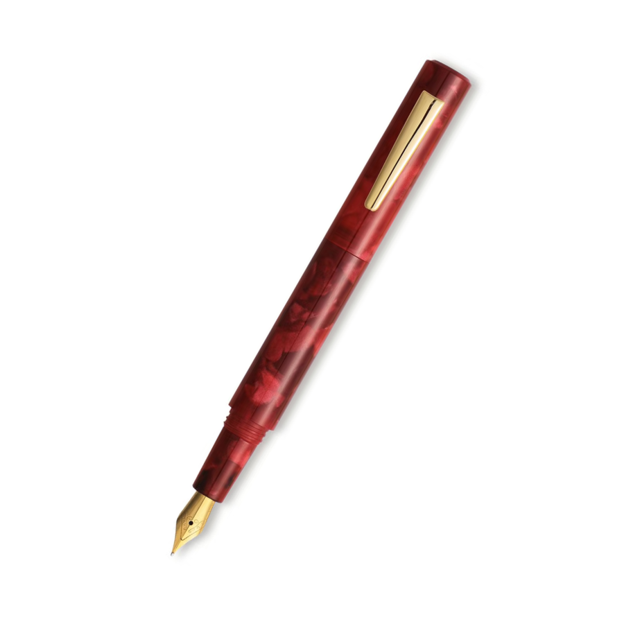 Hightide Attaché Marbled Fountain Pen - Dark Red