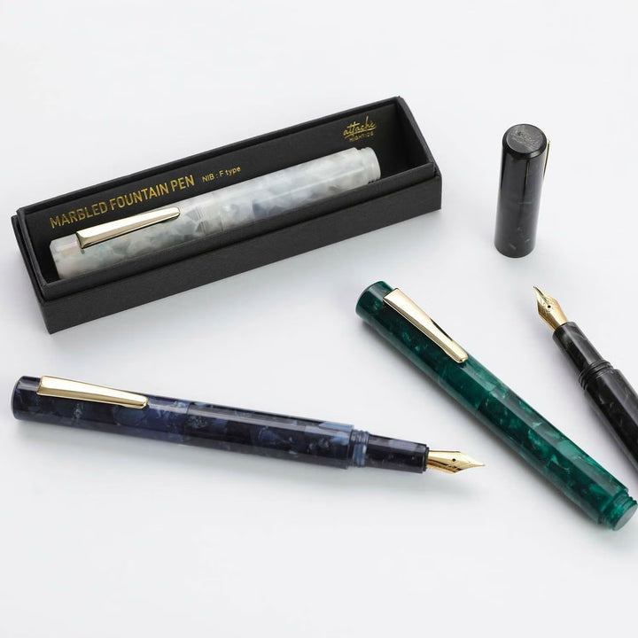 Hightide Attaché Marbled Fountain Pen - Mint