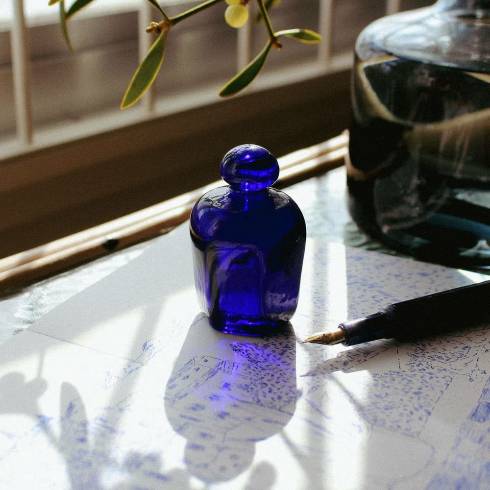 Hightide Attaché Recycled Glass Paperweight – Sake Bottle (Cobalt Blue)