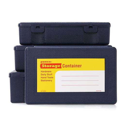 Hightide Penco Storage Container Navy compact organizer with retro-industrial design. Deep navy polypropylene case for storing stationery, craft supplies, or small essentials at your desk, home, or on the go.