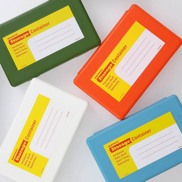 画像をギャラリービューアに読み込む, Hightide Penco Storage Container Green compact organizer with retro-industrial design. Fresh green polypropylene case for storing stationery, craft supplies, or small essentials at your desk, home, or on the go.
