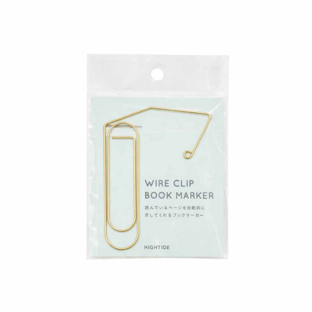 Hightide Wire Clip Bookmarker - Gold — in use