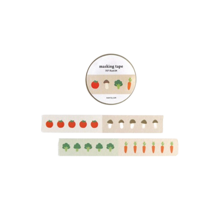 Suatelier Masking Tape in illust.04 — Suatelier washi tape — decorative Japanese paper tape for journaling and craft, at Cityluxe Singapore
