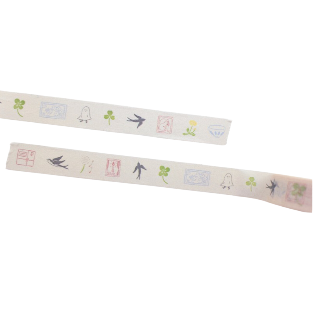 Suatelier Masking Tape in illust.05 — Suatelier washi tape — decorative Japanese paper tape for journaling and craft, at Cityluxe Singapore