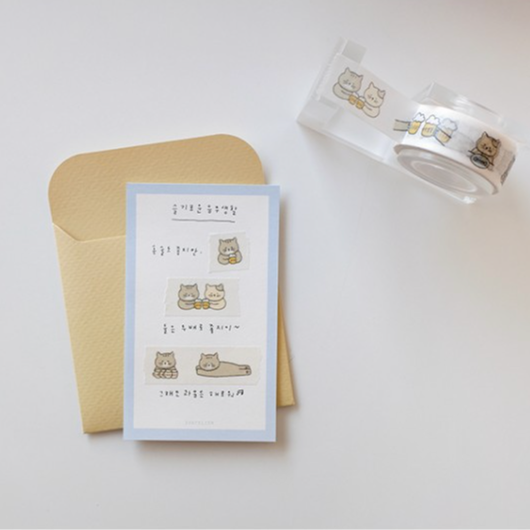 Suatelier Masking Tape in illust.06 — Suatelier washi tape — decorative Japanese paper tape for journaling and craft, at Cityluxe Singapore