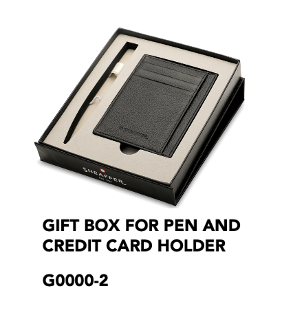 Sheaffer 300 9347 Engraved Black Rollerball Pen with Chrome Cap and Gold Trims Gift Set With Credit Card Holder — Sheaffer rollerball pen — fluid gel ink writing instrument, at Cityluxe Singapore