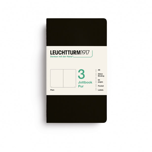 Leuchtturm1917 Jottbook Pur Pocket Plain - Black