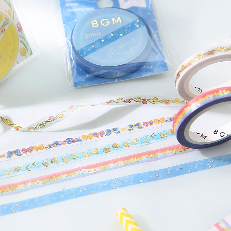 BGM Ribbon Pattern Masking Tape — BGM masking tape — decorative paper tape for journaling and scrapbooking, at Cityluxe Singapore