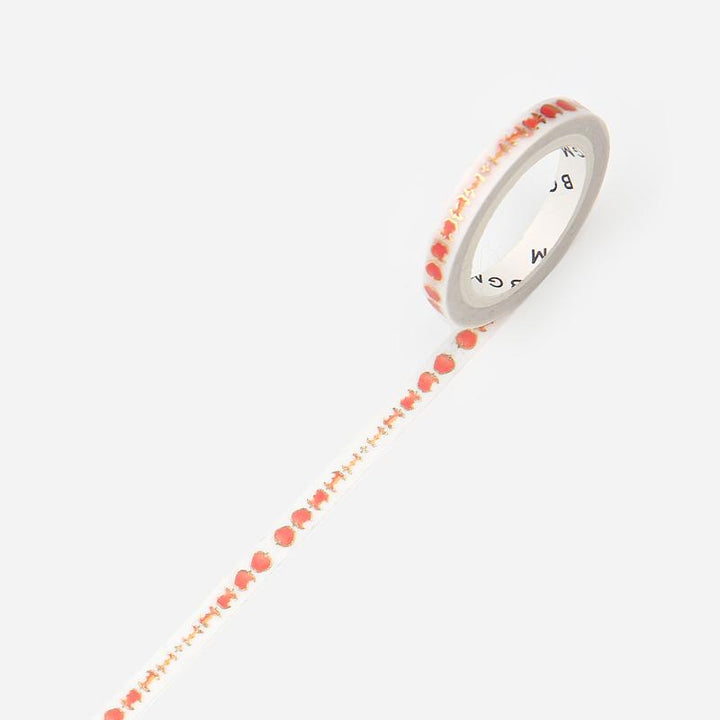 BGM Apples Masking Tape — BGM washi tape — decorative Japanese paper tape for journaling, at Cityluxe Singapore