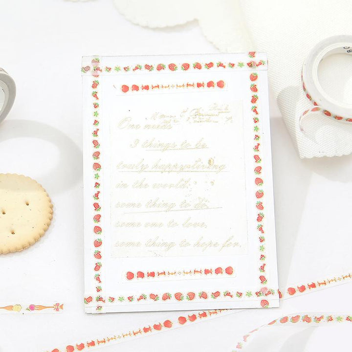 BGM Apples Masking Tape — BGM washi tape — decorative Japanese paper tape for journaling, at Cityluxe Singapore