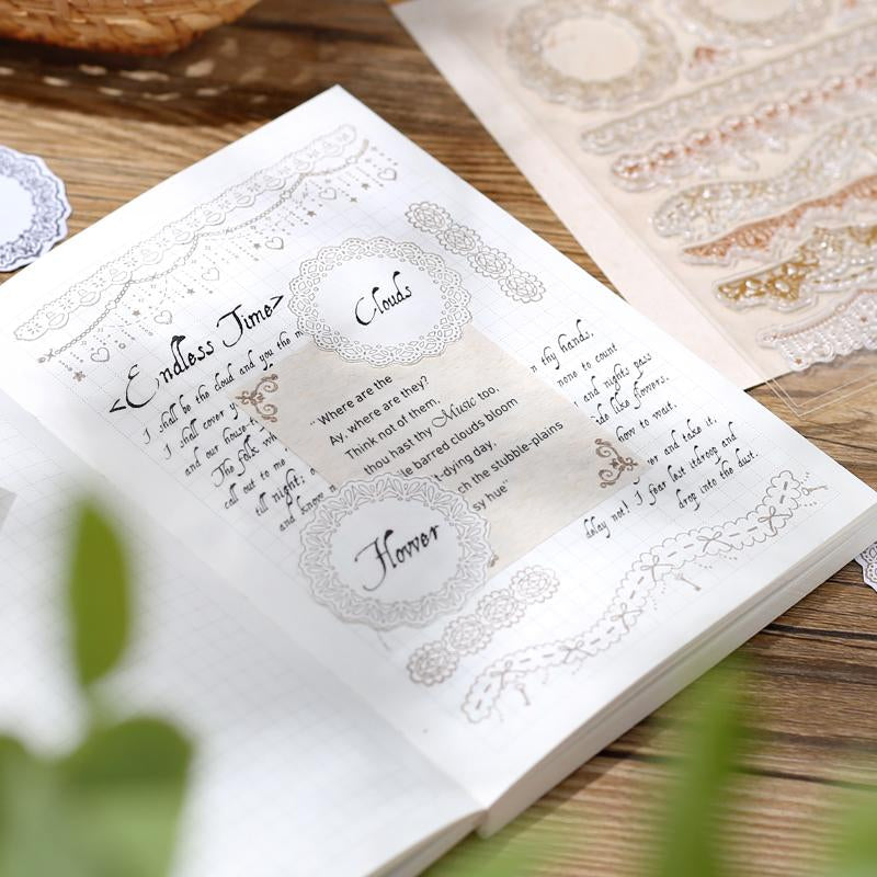 BGM Vintage Lace Clear Stamp — BGM rubber stamp — decorative stamp for journaling and paper craft, at Cityluxe Singapore