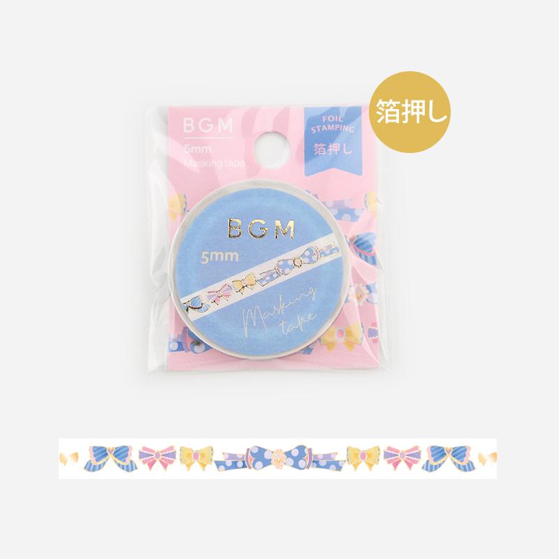BGM Ribbon Pattern Masking Tape — BGM masking tape — decorative paper tape for journaling and scrapbooking, at Cityluxe Singapore