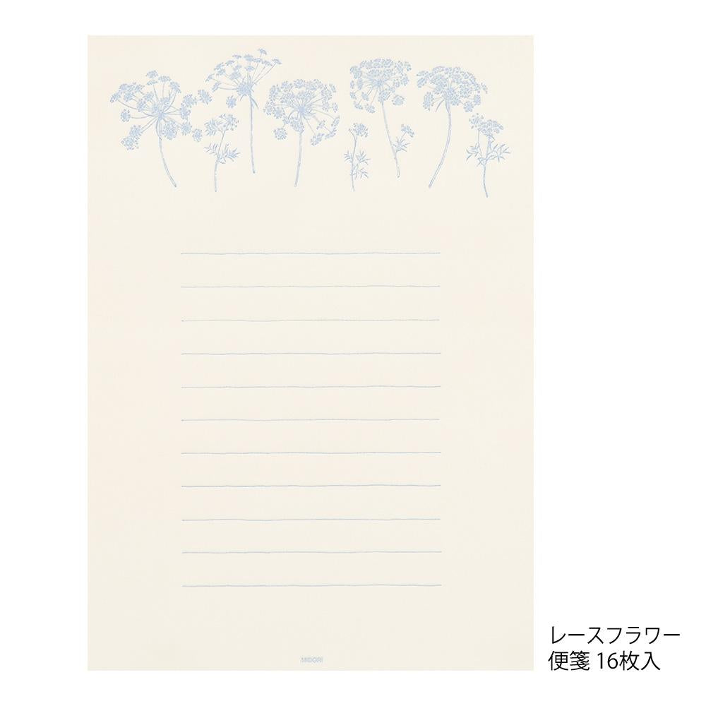 Midori Letter Set 313 Flower Color Washi Paper in White — Midori letter set — premium stationery and lifestyle, at Cityluxe Singapore