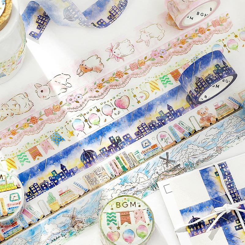 BGM Meteor City Masking Tape — BGM masking tape — decorative paper tape for journaling and scrapbooking, at Cityluxe Singapore
