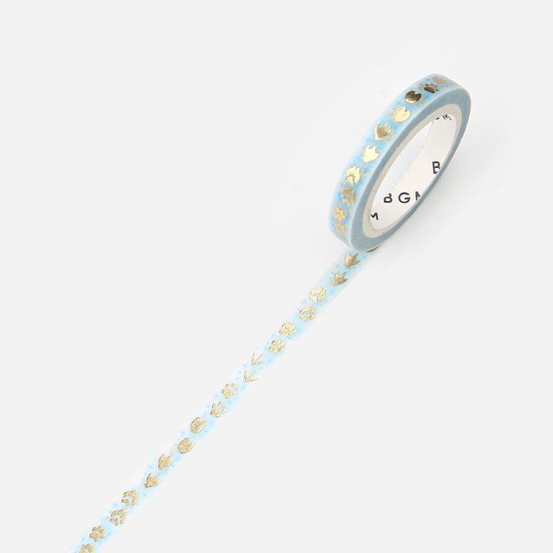 BGM Footprints In The Snow Tape — BGM masking tape — decorative paper tape for journaling and scrapbooking, at Cityluxe Singapore