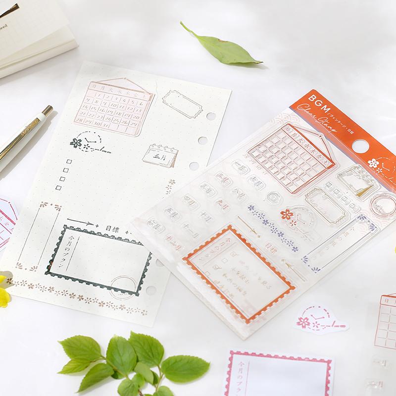 BGM Vintage Schedule Clear Stamp — BGM rubber stamp — decorative stamp for journaling and paper craft, at Cityluxe Singapore