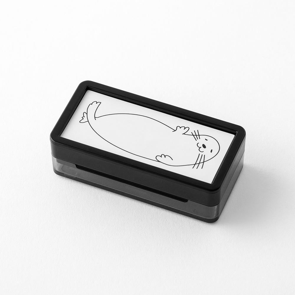 Midori Paintable Stamp Pre-Inked Half Size Seal — Midori rubber stamp — decorative stamp for journaling and paper craft, at Cityluxe Singapore