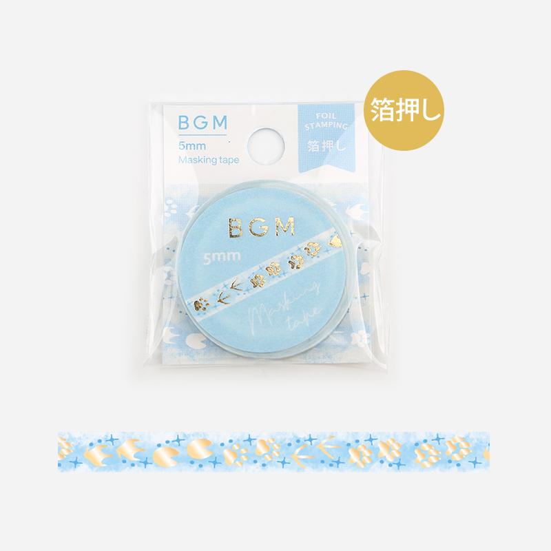 BGM Footprints In The Snow Tape — BGM masking tape — decorative paper tape for journaling and scrapbooking, at Cityluxe Singapore