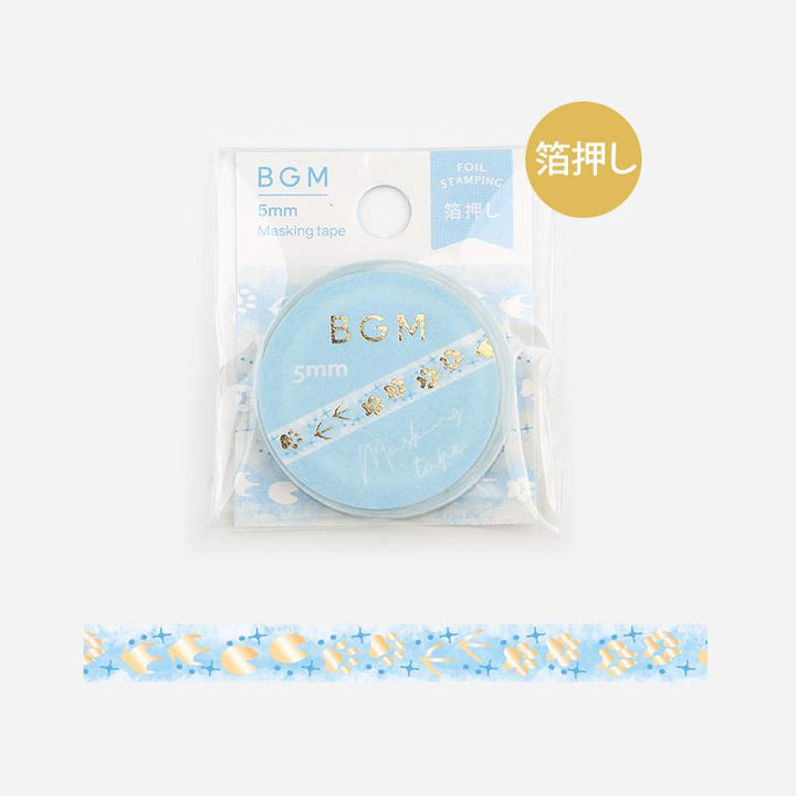BGM Footprints In The Snow Tape — BGM masking tape — decorative paper tape for journaling and scrapbooking, at Cityluxe Singapore