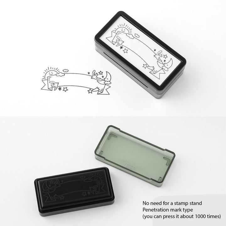 Midori Paintable Stamp Pre-Inked Half Size Weather — Midori rubber stamp — decorative stamp for journaling and paper craft, at Cityluxe Singapore