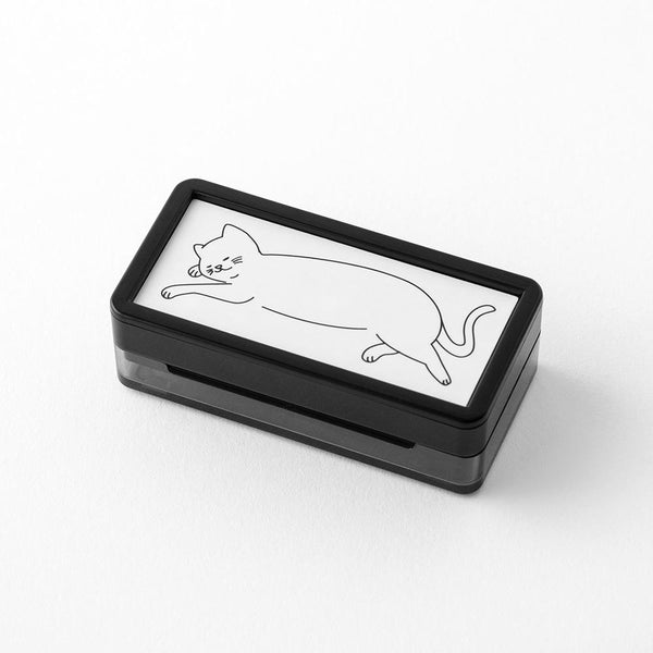 Load image into Gallery viewer, Midori Paintable Stamp Pre-Inked Half Size Cat

