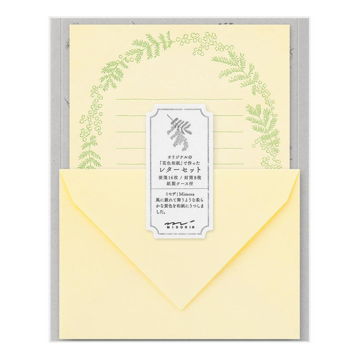 Midori Letter Set 315 Flower Color Washi Paper in Yellow — Midori letter set — premium stationery and lifestyle, at Cityluxe Singapore