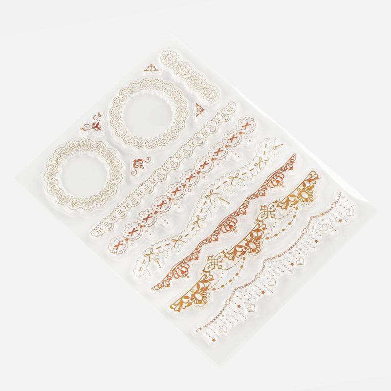 BGM Vintage Lace Clear Stamp — BGM rubber stamp — decorative stamp for journaling and paper craft, at Cityluxe Singapore