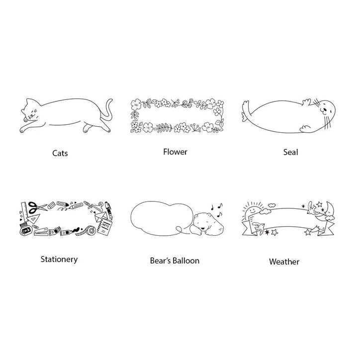 Midori Paintable Stamp Pre-Inked Half Size Cat