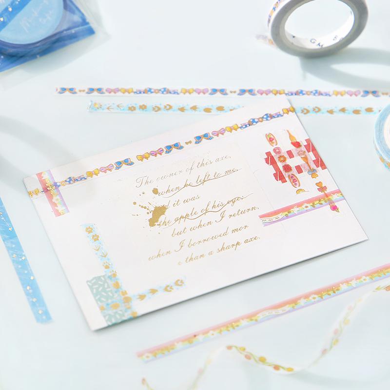 BGM Rainbow White Bird Masking Tape — BGM masking tape — decorative paper tape for journaling and scrapbooking, at Cityluxe Singapore