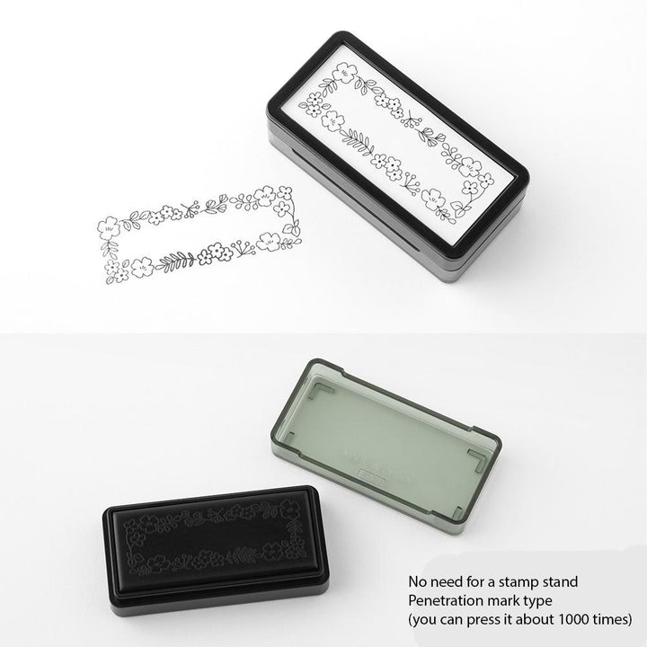 Midori Paintable Stamp Pre-Inked Half Size Flower — Midori rubber stamp — decorative stamp for journaling and paper craft, at Cityluxe Singapore