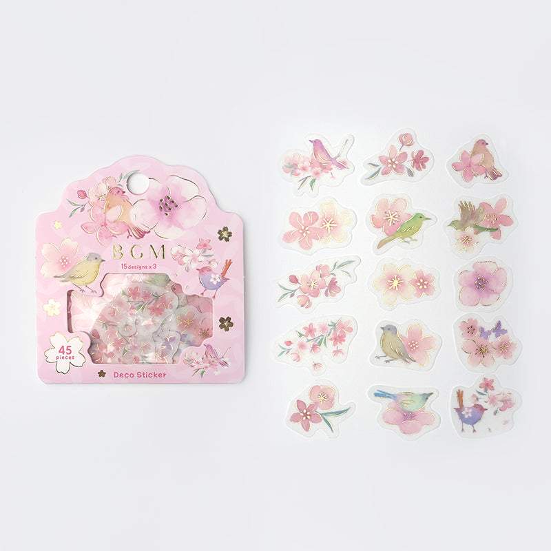 BGM Flowering Season Flake Seal — BGM decorative sticker — for journaling, planners and scrapbooking, at Cityluxe Singapore