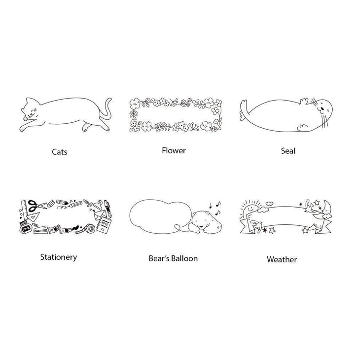 Midori Paintable Stamp Pre-Inked Half Size Flower — Midori rubber stamp — decorative stamp for journaling and paper craft, at Cityluxe Singapore