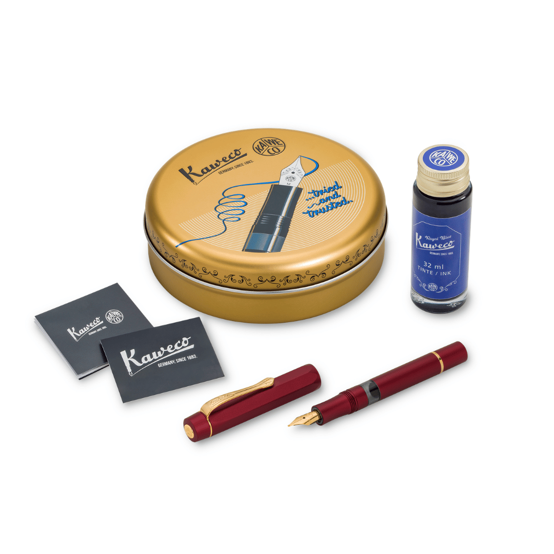 Kaweco Piston Sport AL Solo Fountain Pen - Bordeaux/Gold