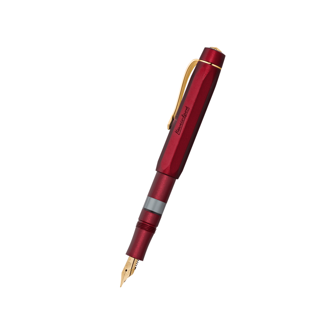 Kaweco Piston Sport AL Solo Fountain Pen - Bordeaux/Gold